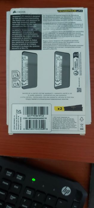Corsair DDR4 16Gb (2x8 Gb) CL16 2400Mhz -Novo