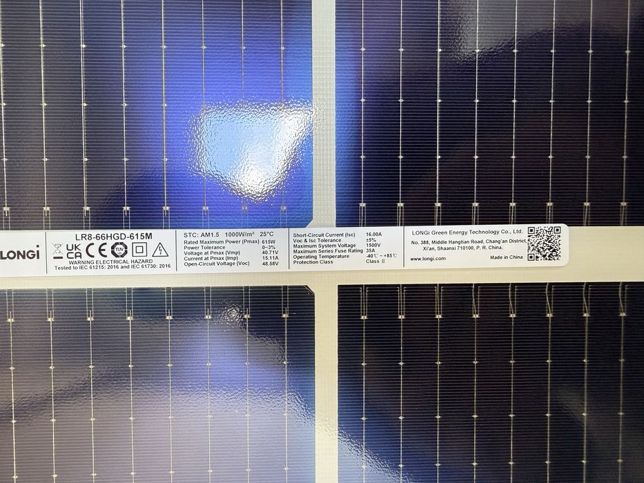 Сонячні батареї Longi Solar LR8-66HGD 615M (двосторонні)