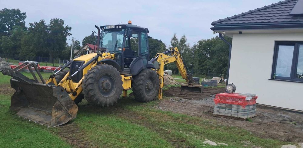Usługi koparko ładowarką i koparką kołową ładowarka+ młot wyburzeniowy