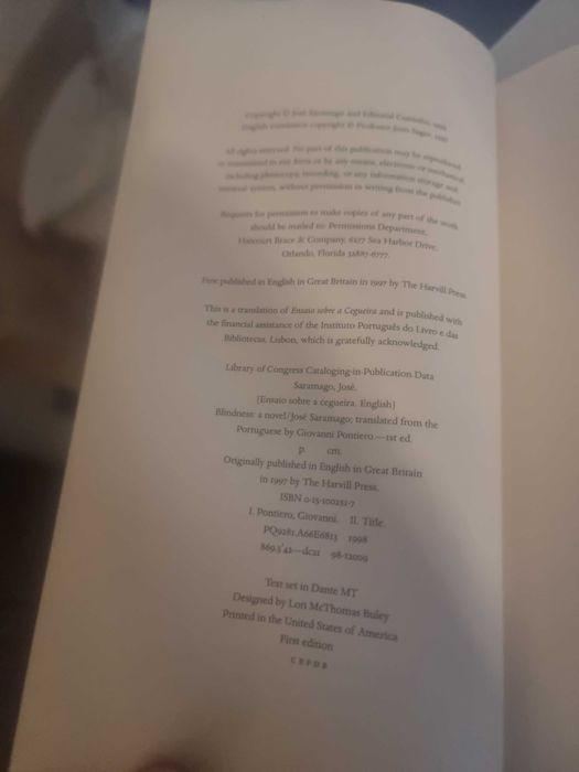 Blindness José Saramago