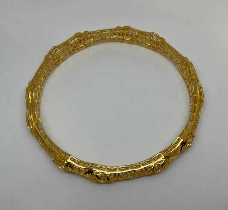 Śliczna złota bransoletka / KOŁO / 10,24g p585 22cm /STERNA złoto