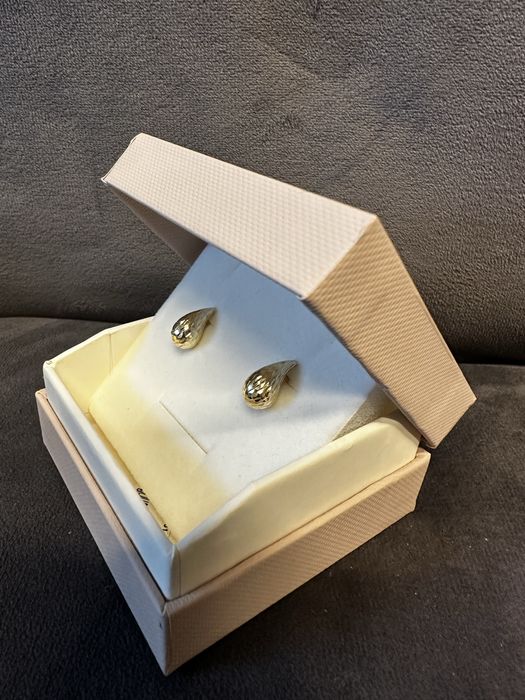 Złote kolczyki łezki pr 585