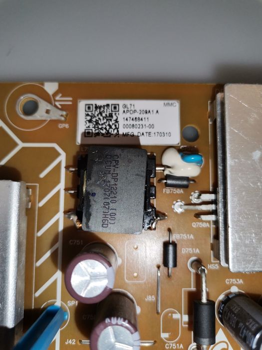 Fonte de alimentação Delta APDP-209A1 Sony KD-55XE7096