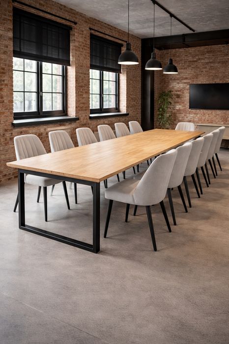 Stół loft do salonu rozkładany "Gigant" XXL loftowy 200cm+4x50 max 400