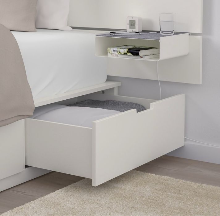 Cama IKEA Nordli + Colchão VALEVÅG 140x200 - Como nova