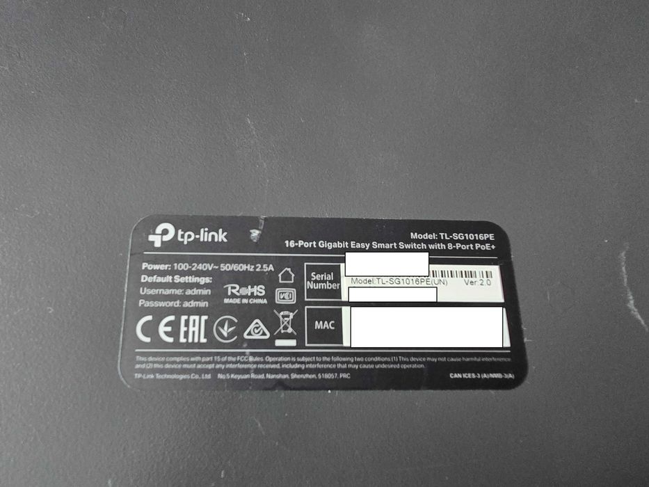 Switch TL-SG1016PE