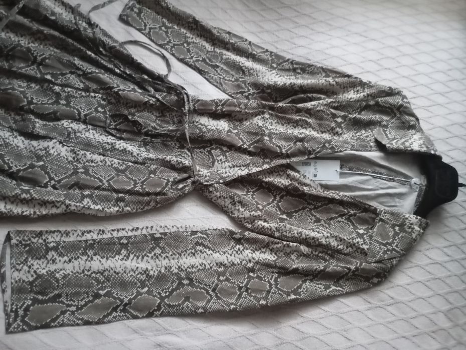 ARKET 38r markowa NOWA sukienka długa midi skóra węża panterka