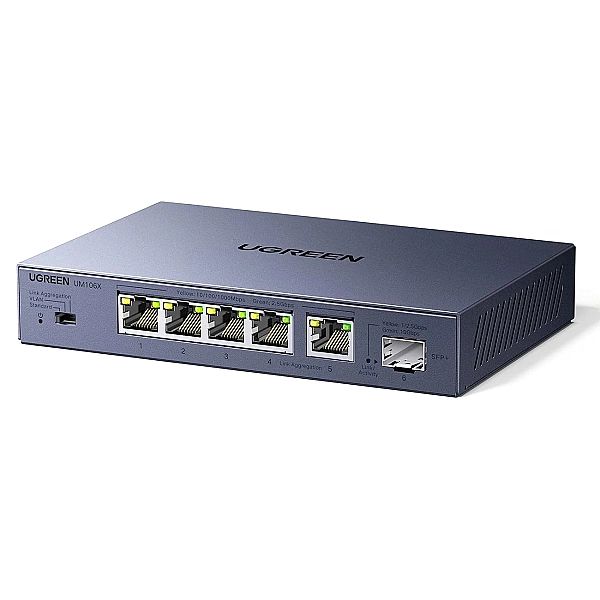 Switch Ugreen przełącznik Ethernet 6-Port 2,5GB/s - szary
