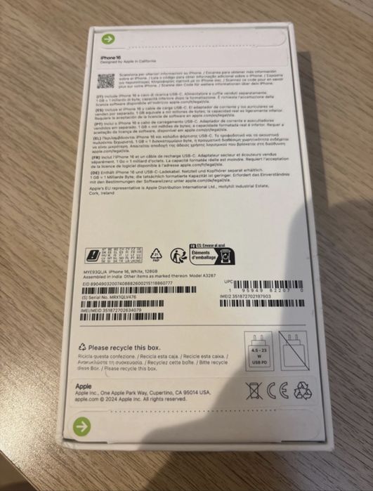 iPhone 16 128GB Branco (Novo / Selado)