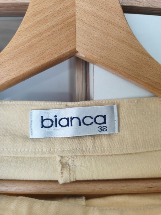 Piękne jasnożółte spodnie z wysokim stanem Bianca r. M/38