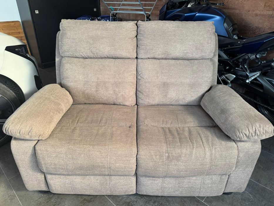 Sofá 2 lugares cinzento acastanhado COMO NOVO