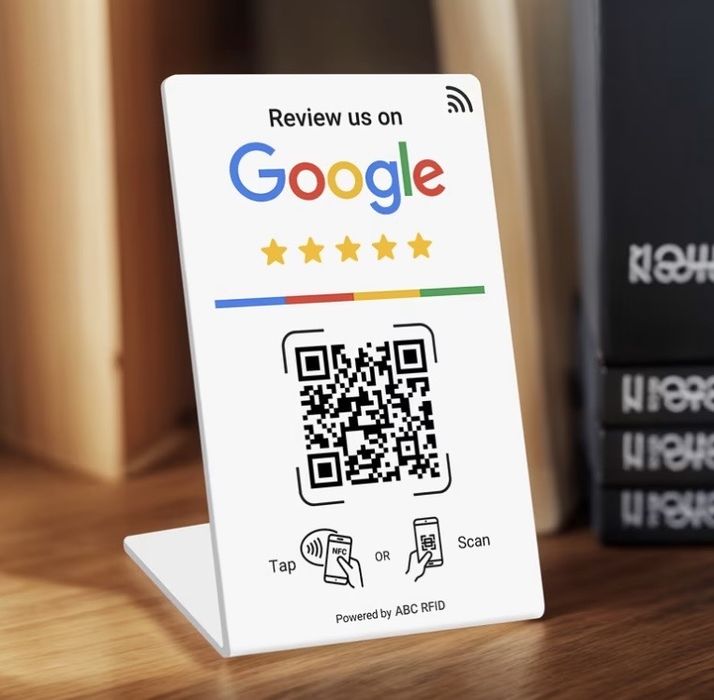 Placa NFC + QR Code para Avaliações Google – Receba Mais Reviews