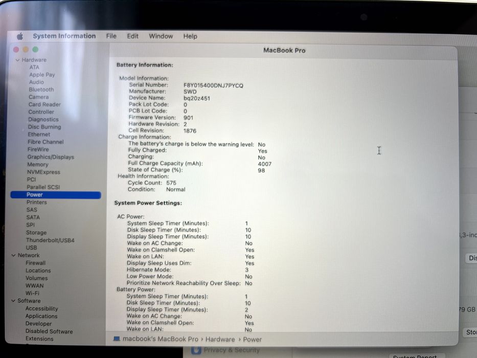 MacBook Pro 13" 2020 (A2251), intel i5, 16GB RAM, 1TB SSD