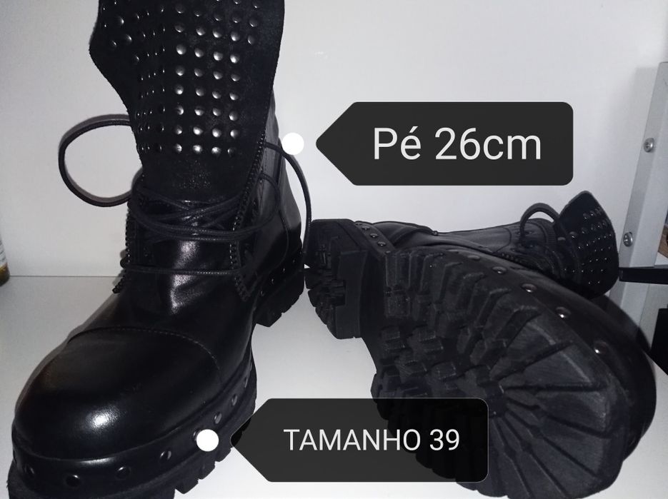 Botas em pele sem uso tamanho 39
