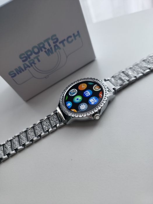 Smartwatch srebrny okrągły lige 7