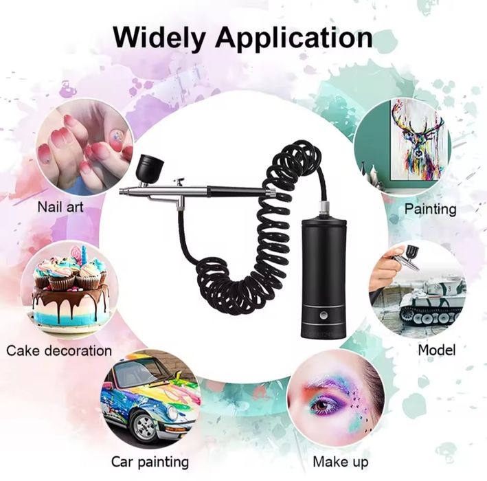 Аэрограф с компрессором + комплект для чищення.