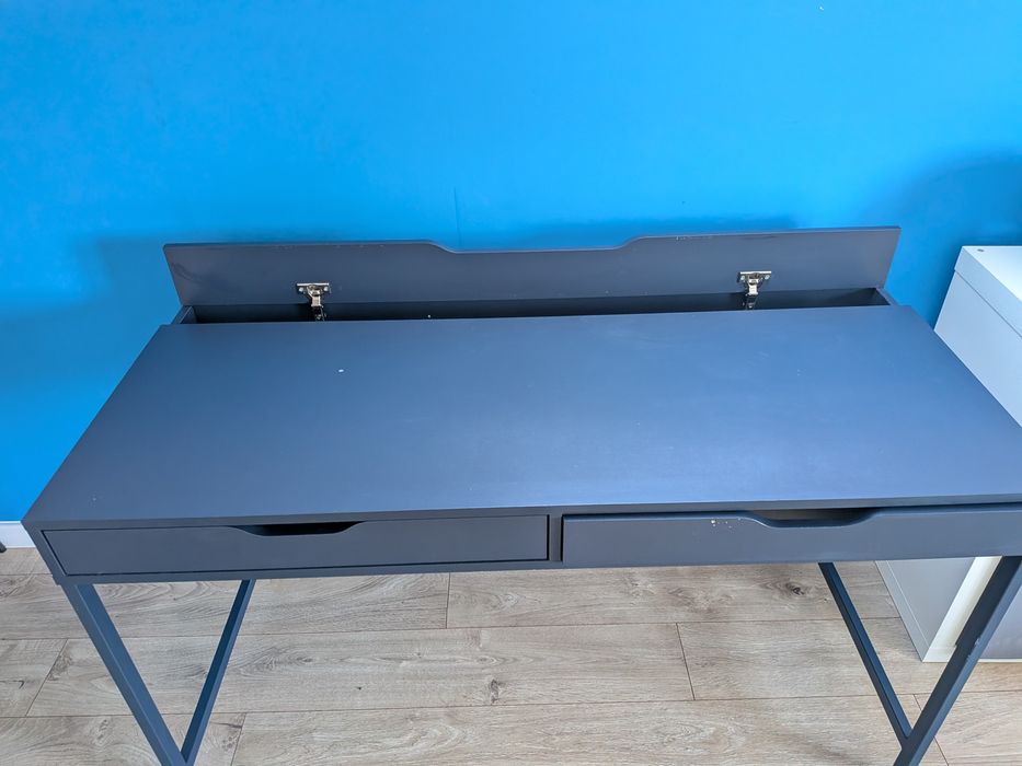 Biurko 130x60 IKEA Alex cimno niebieski