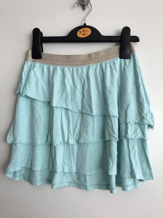 Komplet falbanki zestaw h&m 134/140 new look miętowy 9-10