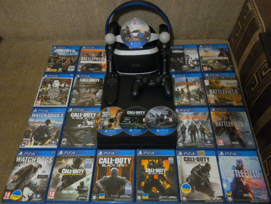 PS4Slim500gb(GTA5/RDR2/Fifa24-Online,ОбменПриставкиИгр)+игра