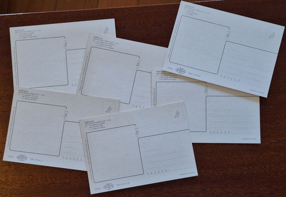 24 bilhetes postais antigos " Pregões de Lisboa"