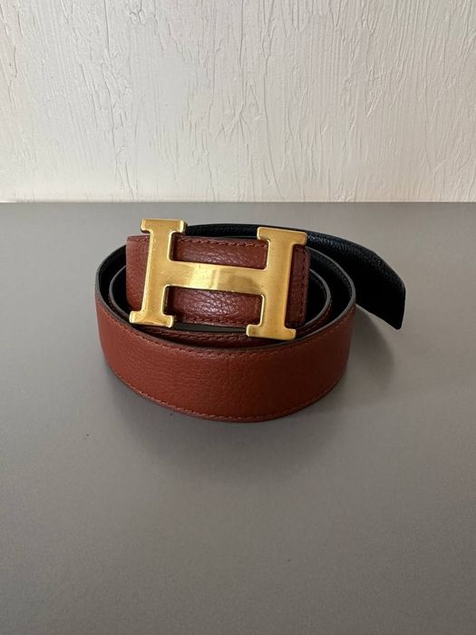 Ремень Hermes натуральная кожа, ремень кожа, пояс