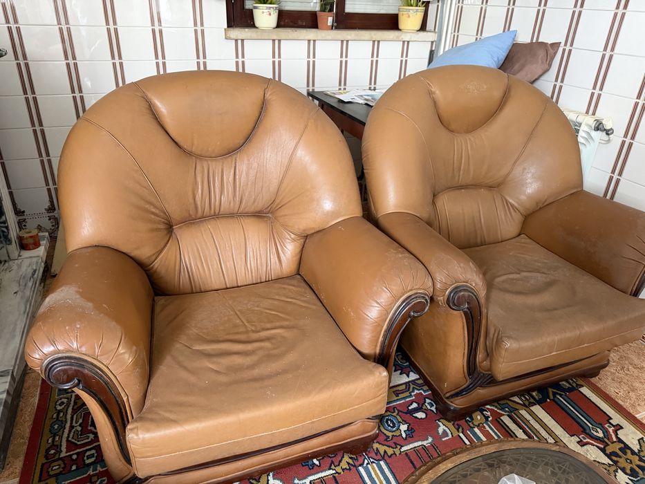 Conjunto 3 sofas com mesa centro