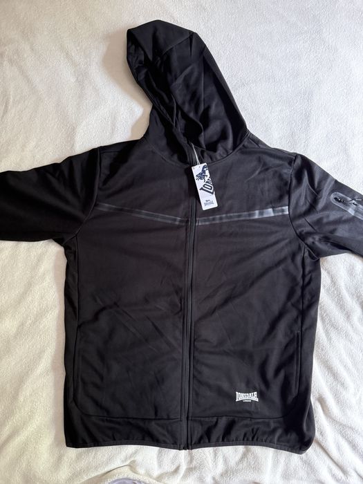 Nowy Dres Męski LONSDALE Komplet Rozmiar XL Czarny z Kapturem