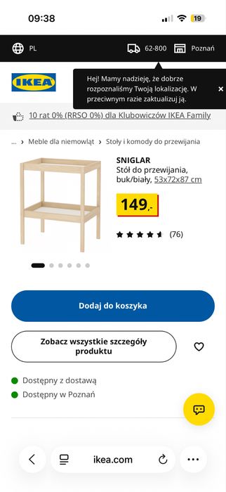 Stol do przewijania ikea przewijak sniglar