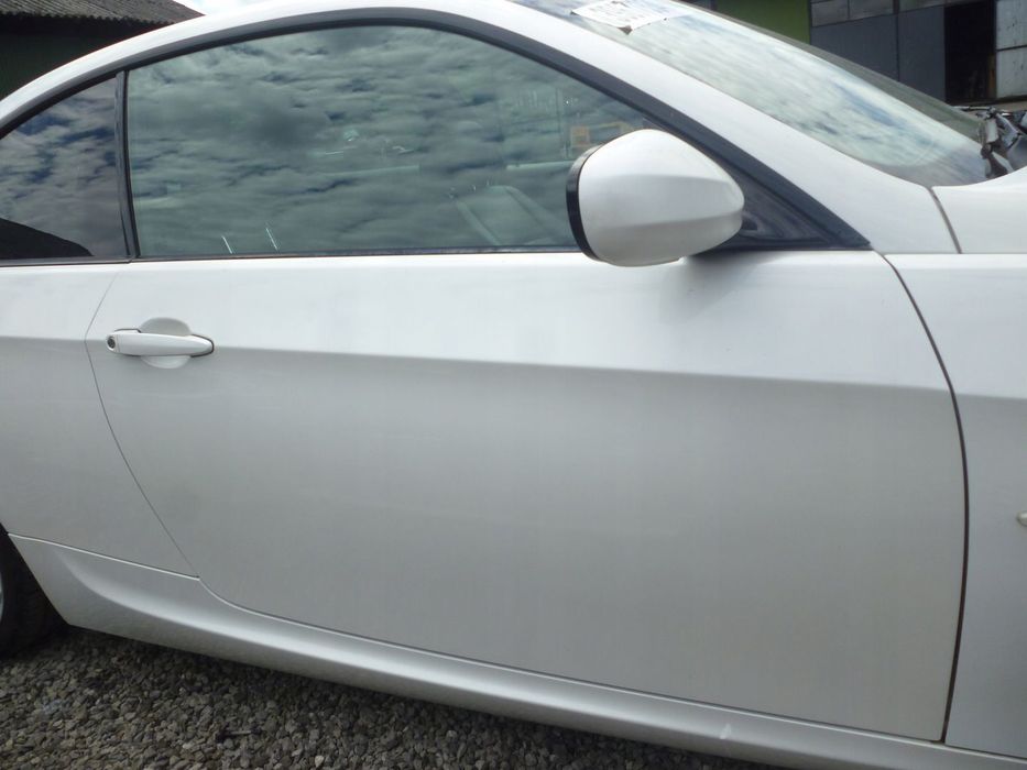 DRZWI PRAWE KOMPLETNE BMW E92 E90 COUPE LIFT A96 MINERALWEISS M PAKIET