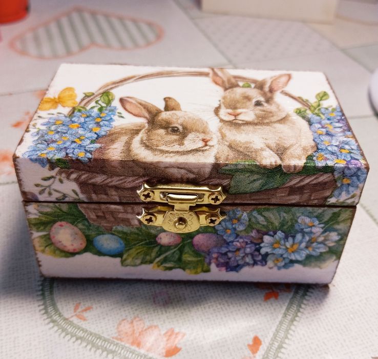 Caixa de Madeira Decorada Páscoa