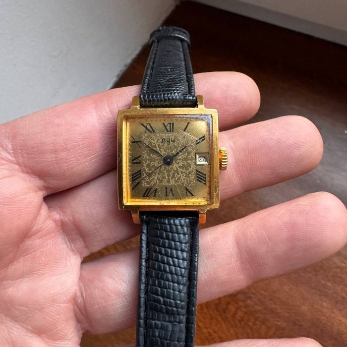 Zegarek Luch 10 Au pozłacany Vintage Nakręcany