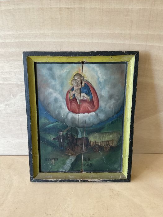 Ex voto pintura madeira