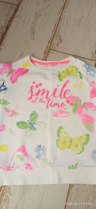 Biały T-Shirt w motyle dresowy Cool Club 134 bdb