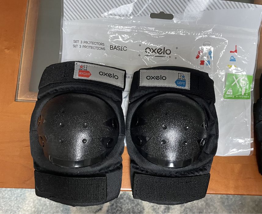 Patins em linha criança número 31-35 com kit de proteções e capacete