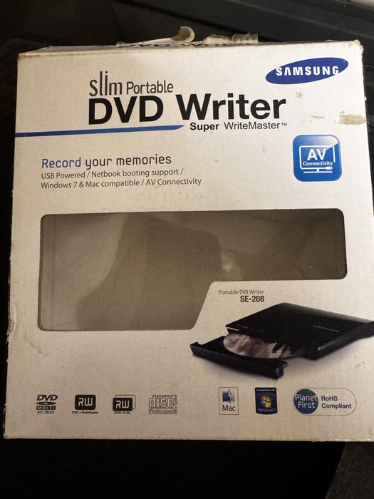 Gravador / Leitor DVD / CD Externo Samsung SE-208 (USB) – Como Novo