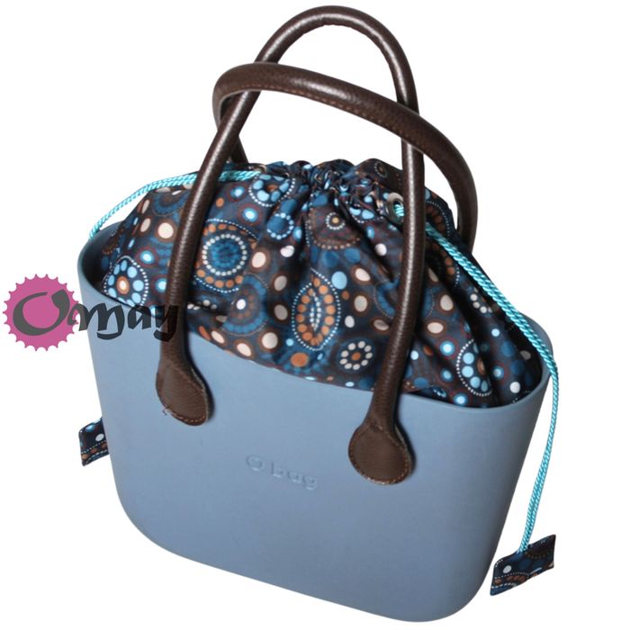 Brązowy organizer do OBAG MINI worek chocomay turkus komin OMAY