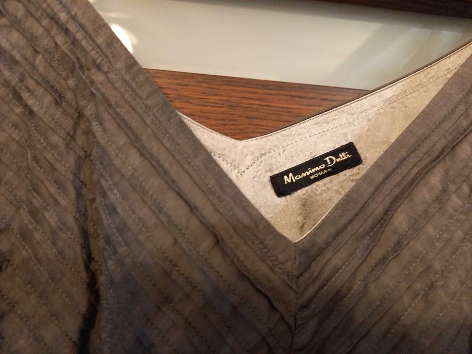 Massimo Dutti - Sukienka w aksamitne paski