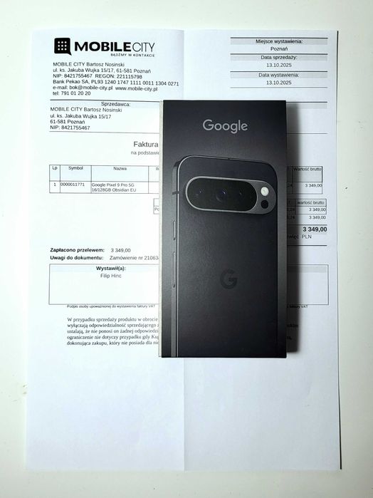 Google Pixel 9 PRO - okazja NOWY!