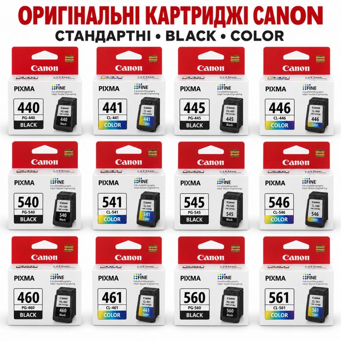 Картриджі Canon струменеві 445 446 540 541