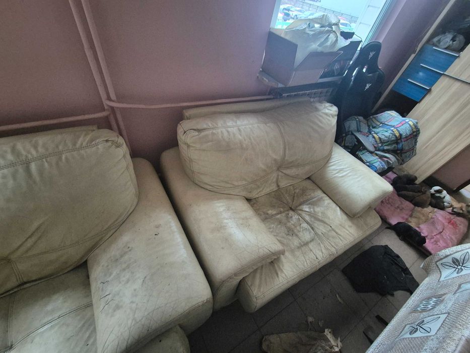 skóra  komplet wypoczynkowy fotele sofa używane