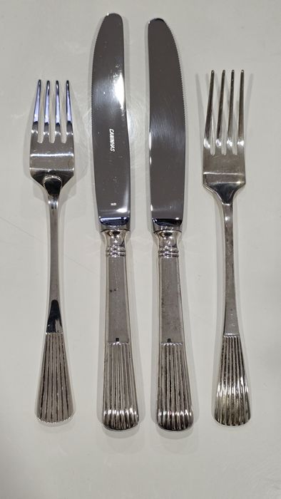 Talheres de mesa faqueiro da topazio caninhas em prata