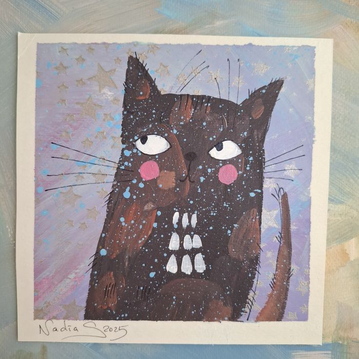 Obrazek Kotek na szczęście 23x23 cm.