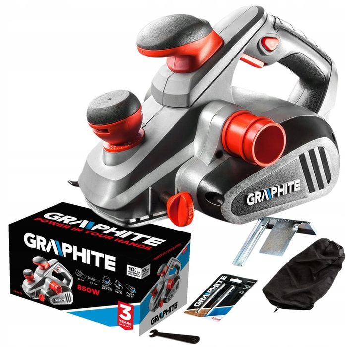 Graphite Strug Elektryczny Hebel Strugarka 59g678 850w Noże Worek 82mm