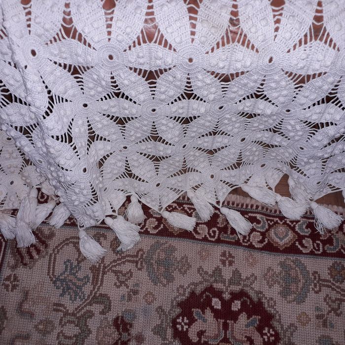 Napron saco base de copos do paquistao-Enorme manta em croché