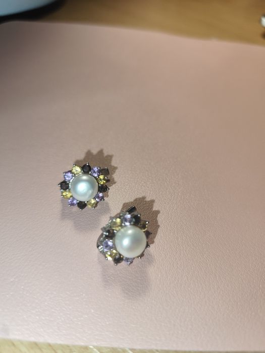 Сережки срібні 925, з перлиною