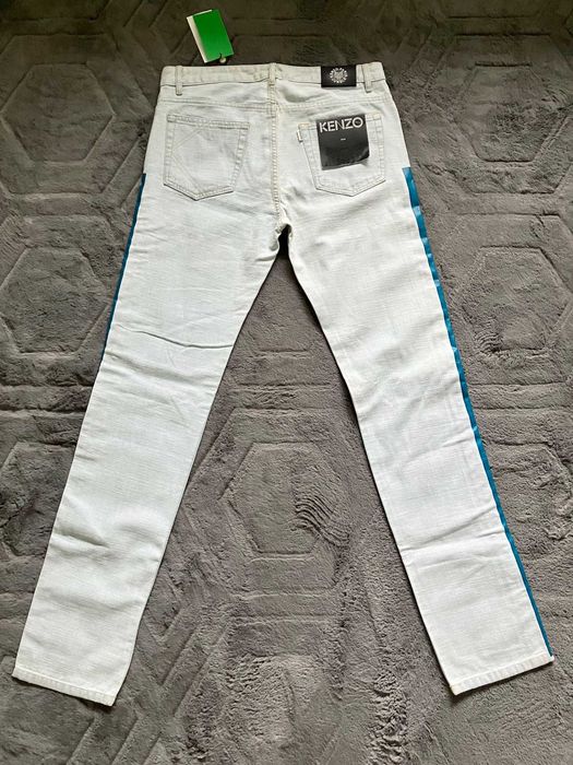 Nowe jasne błękitne męskie spodnie jeansy Kenzo skinny luksus