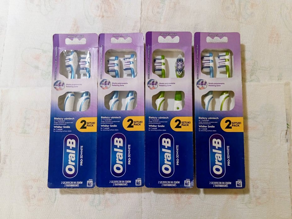 Oral B Pro 3D White Szczoteczki do zębów średnia twardość 8 szt
