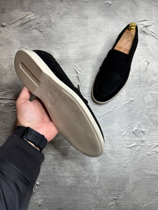 Лоферы Замшевые мужские чёрные LORO PIANA Black! Замша Натуральная!