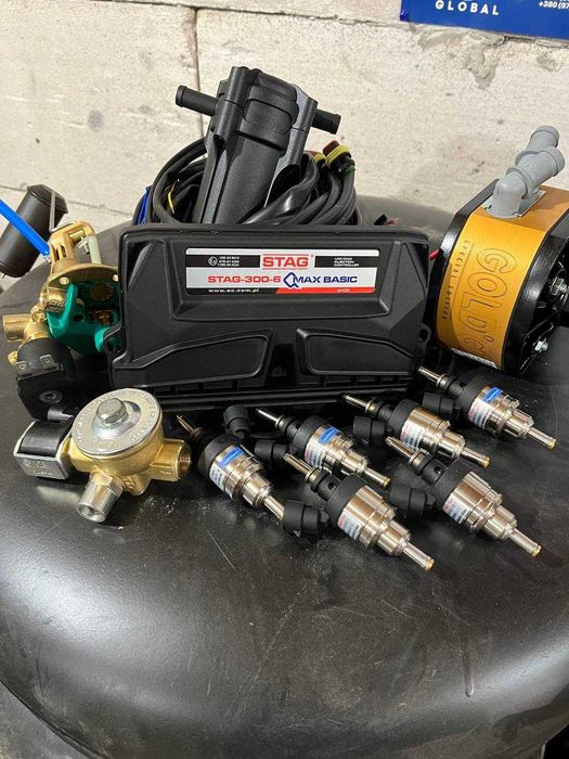 Комплект газовой установки 6цил гбо газ на авто, монтаж, газовое обор.