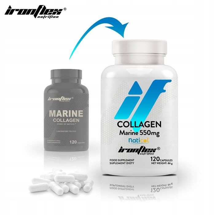 ironflex kolagen morski rybi 120 kaps collagen marine witamina c na stawy